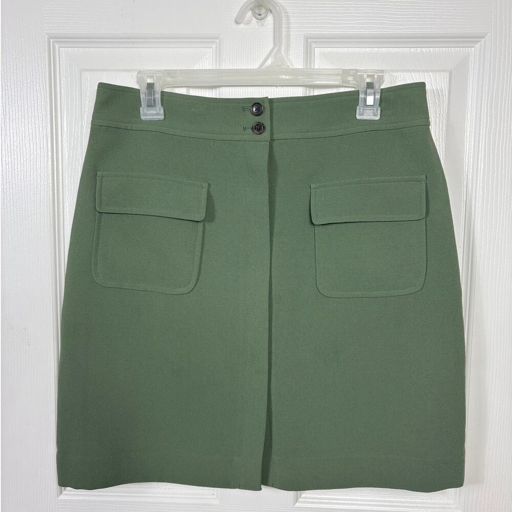 Banana Republic Crepe Military Skirt Olive Green Size 6 Fully Lined